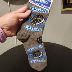 Gray and Blue Crew Socks